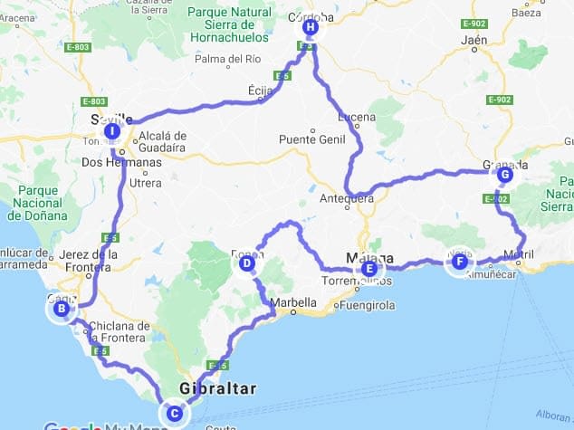 tour andalusia in auto